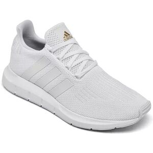 Adidas Gold-Accented White Sneakers